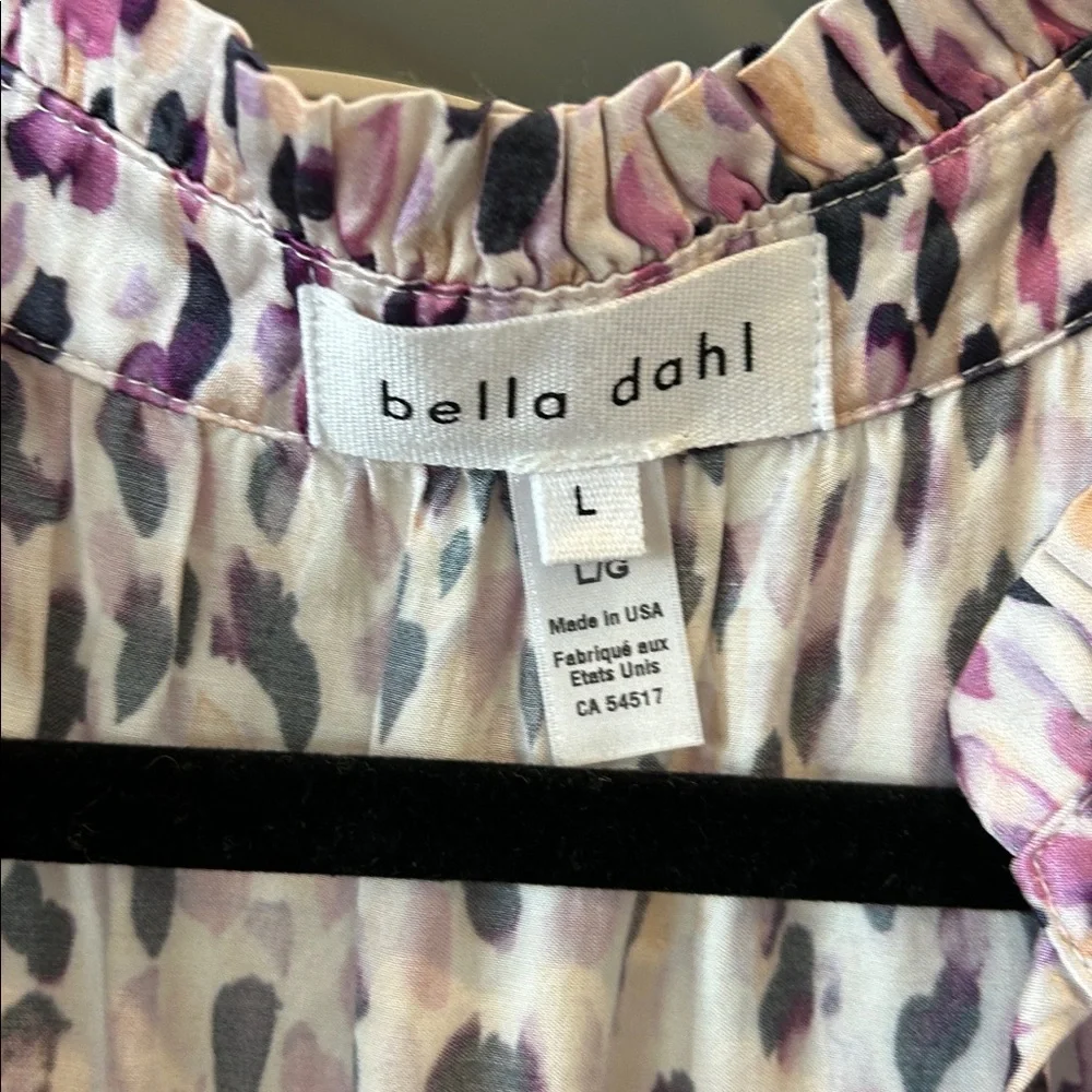 BELLA DAHL Ruffle Cap Sleeve Split Neck Minidress - Confetti NWT - Picture 3 of 7